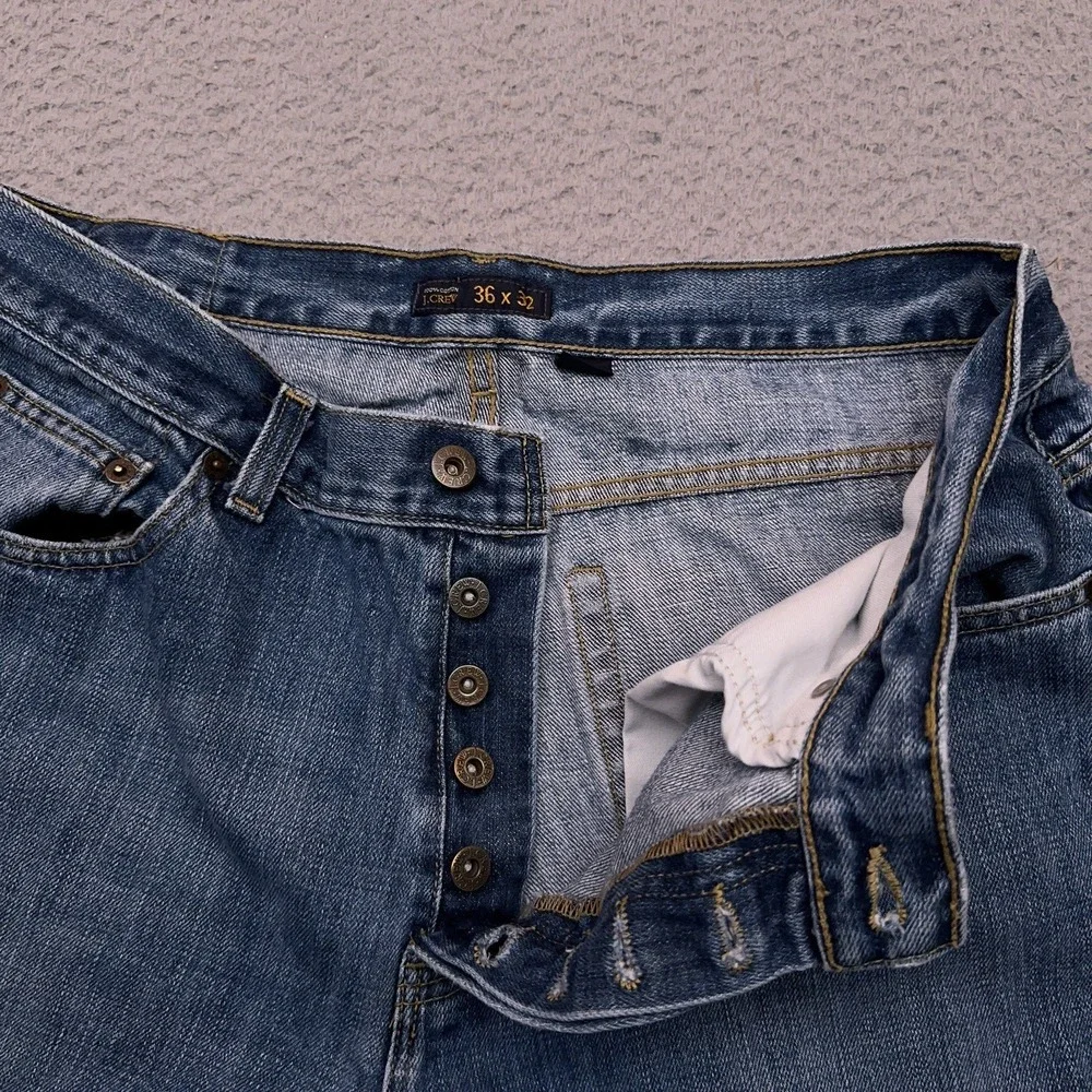 Vintage J.CREW Jeans Men's 35x31 Blue Classic Button Fly Heavyweight Made in USA